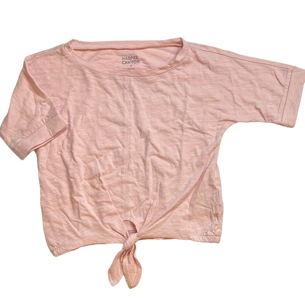 Harper Canyon‎ Pink Tie Front Tee Size 5 New